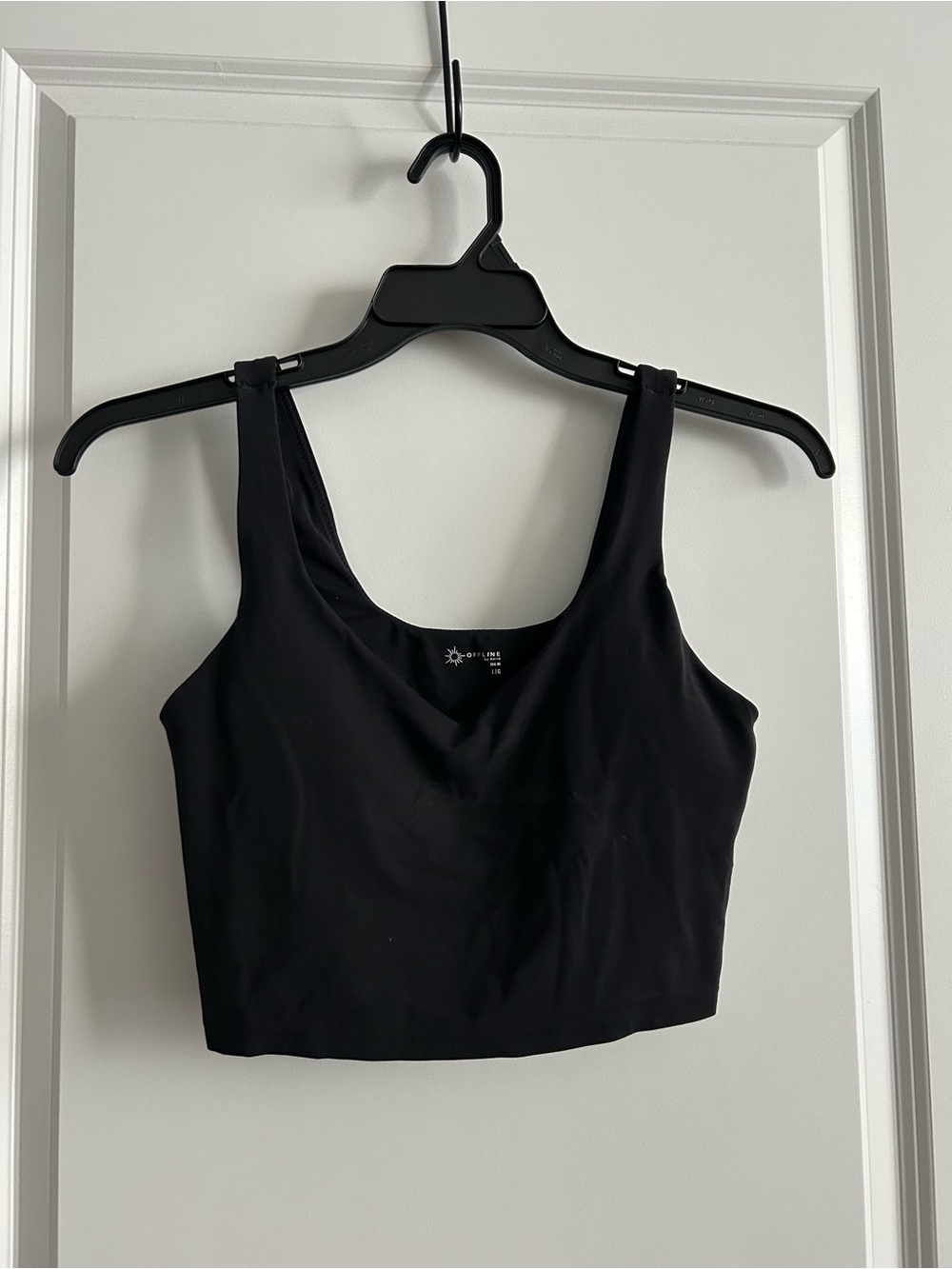 Black sports bra Scoop Neck - Athletic Stretch Top